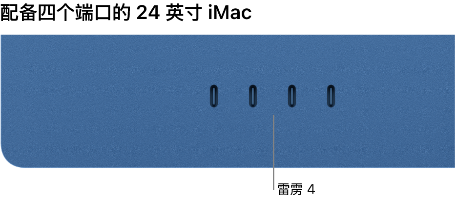 显示四个雷雳 4 端口的 iMac。