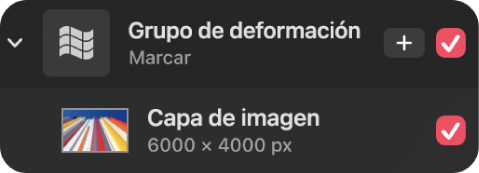 Un grupo de deformación en la barra lateral Capas.