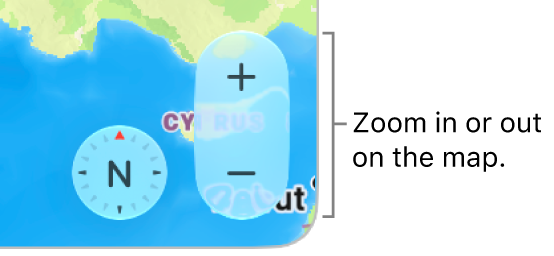 Zoom buttons on the map.